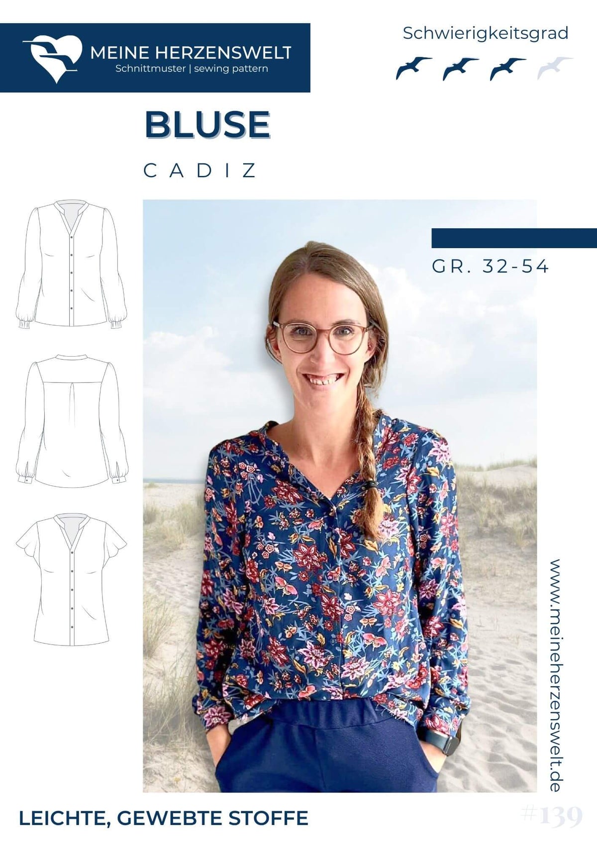 Papierschnittmuster Bluse Cadiz meine Herzenswelt