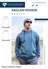 Papierschnittmuster Raglan Hoodie Herren Denver meine Herzenswelt