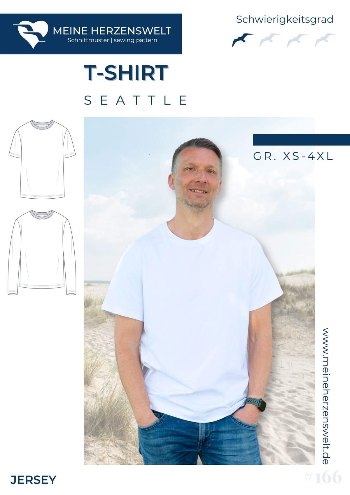 Papierschnittmuster Herren T-Shirt Seattle meine Herzenswelt