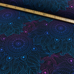Jersey Mandala blau pink Farbverlauf