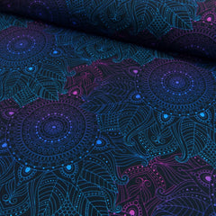 Jersey Mandala blau pink Farbverlauf