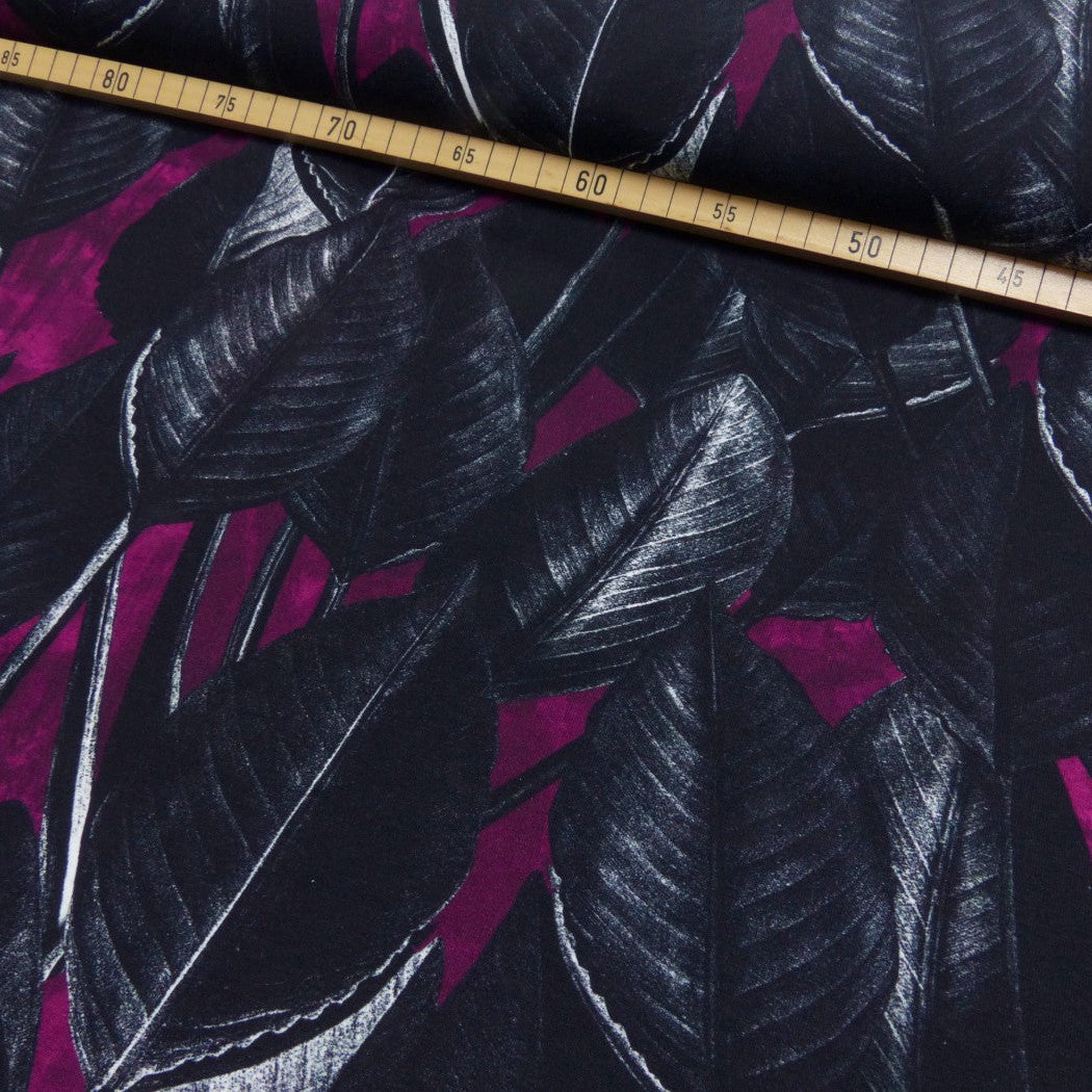 French Terry Leaves Blätter beere