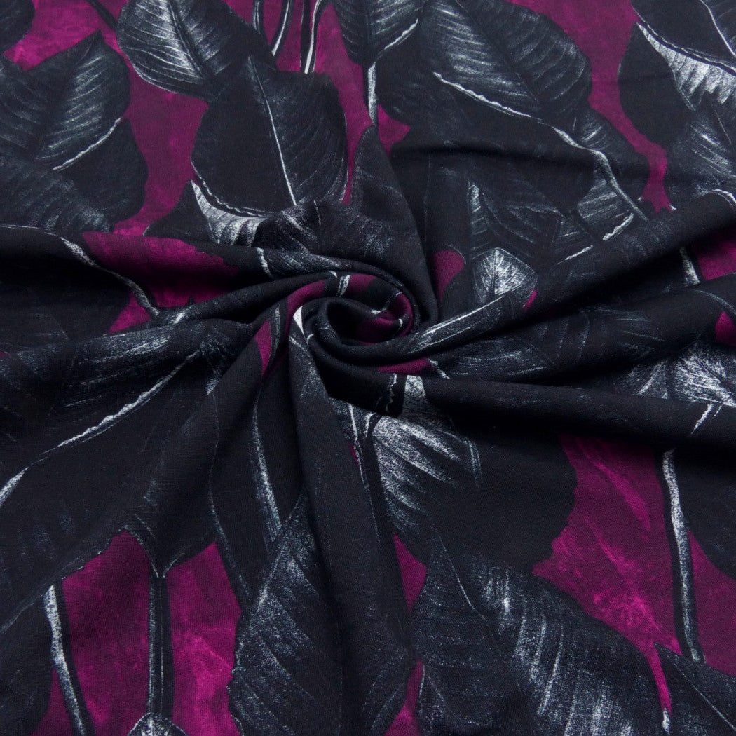 French Terry Leaves Blätter beere