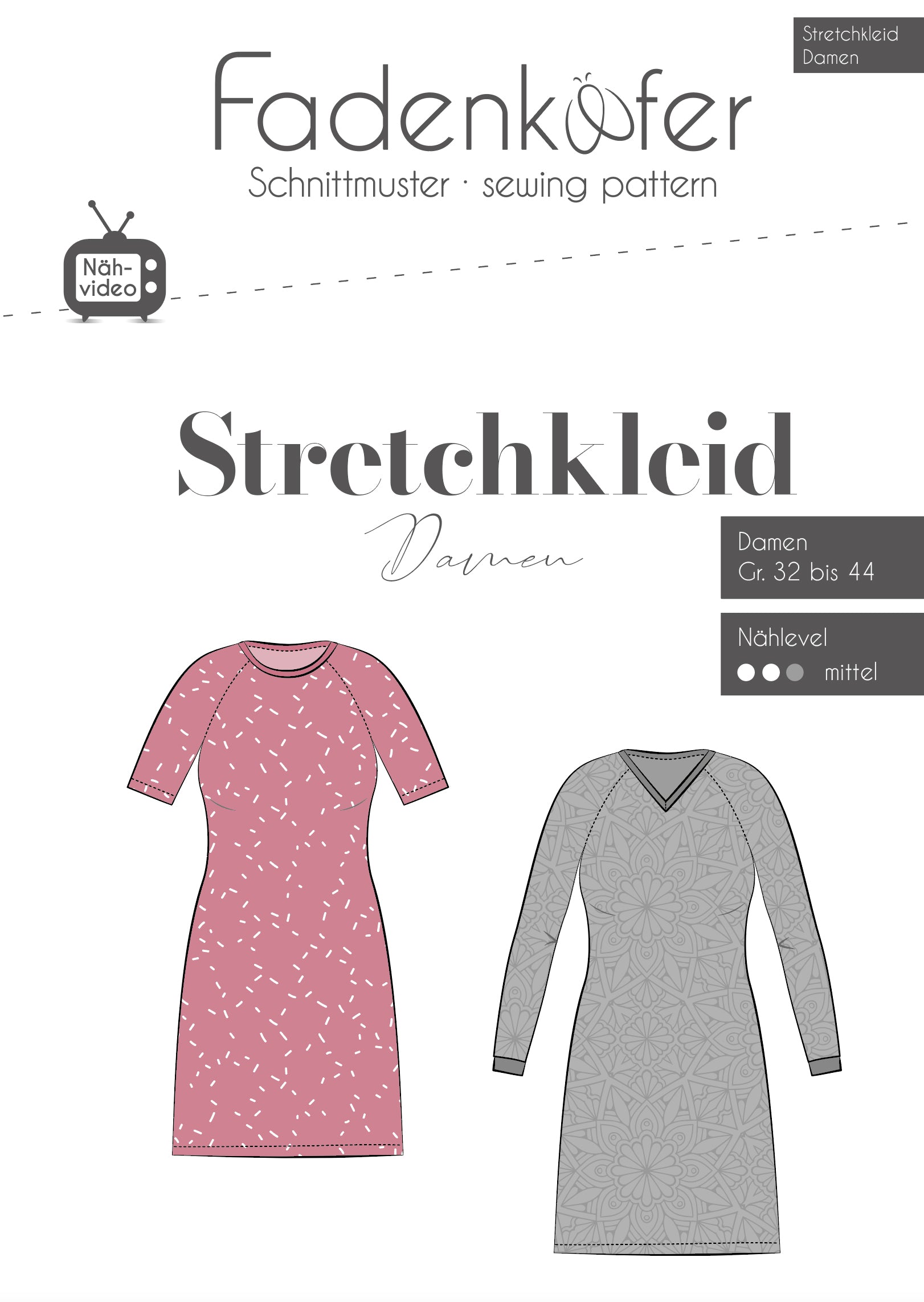Papierschnittmuster Stretchkleid Carolin Fadenkäfer