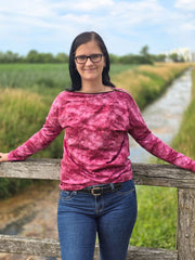 Baumwolljersey Batik beere