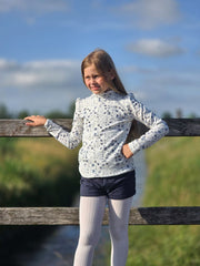 Rippjersey Mia Blumen Aquarell blau