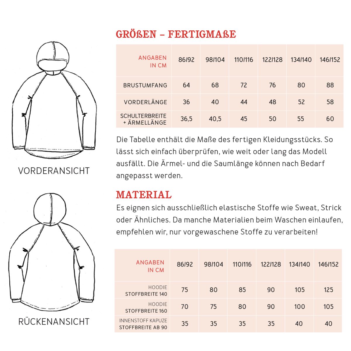 Papierschnittmuster Toni Hoodie Kinder Studio Schnittreif