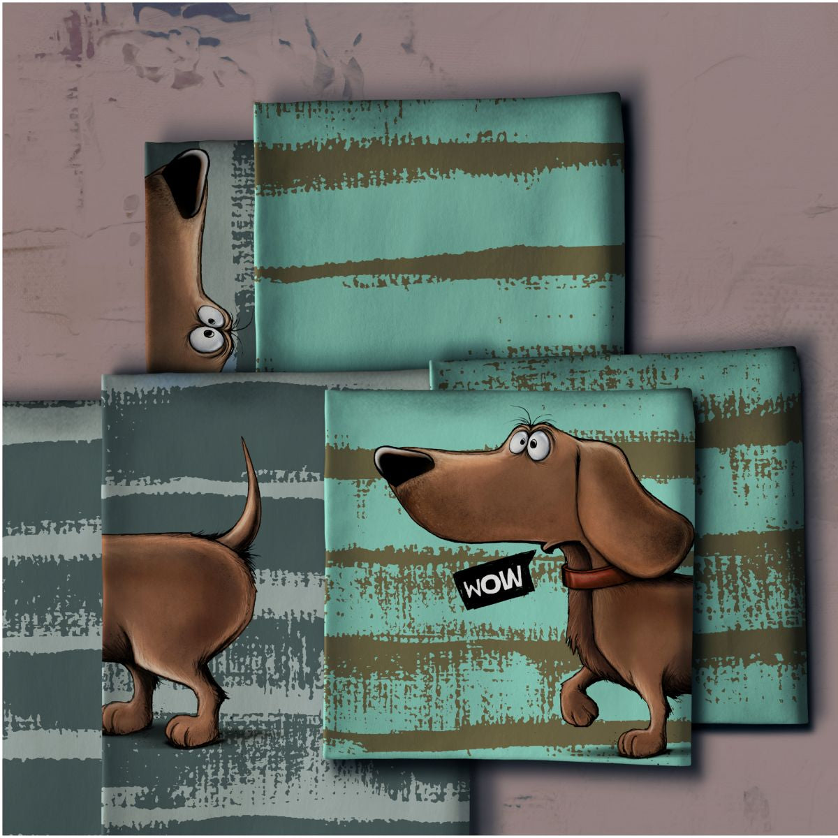 Panel Thorsten Berger Cheeky Animals Dachhund Berny Dackel türkis 