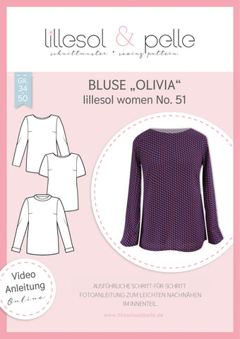 Papierschnittmuster Bluse Olivia Lillesol und Pelle