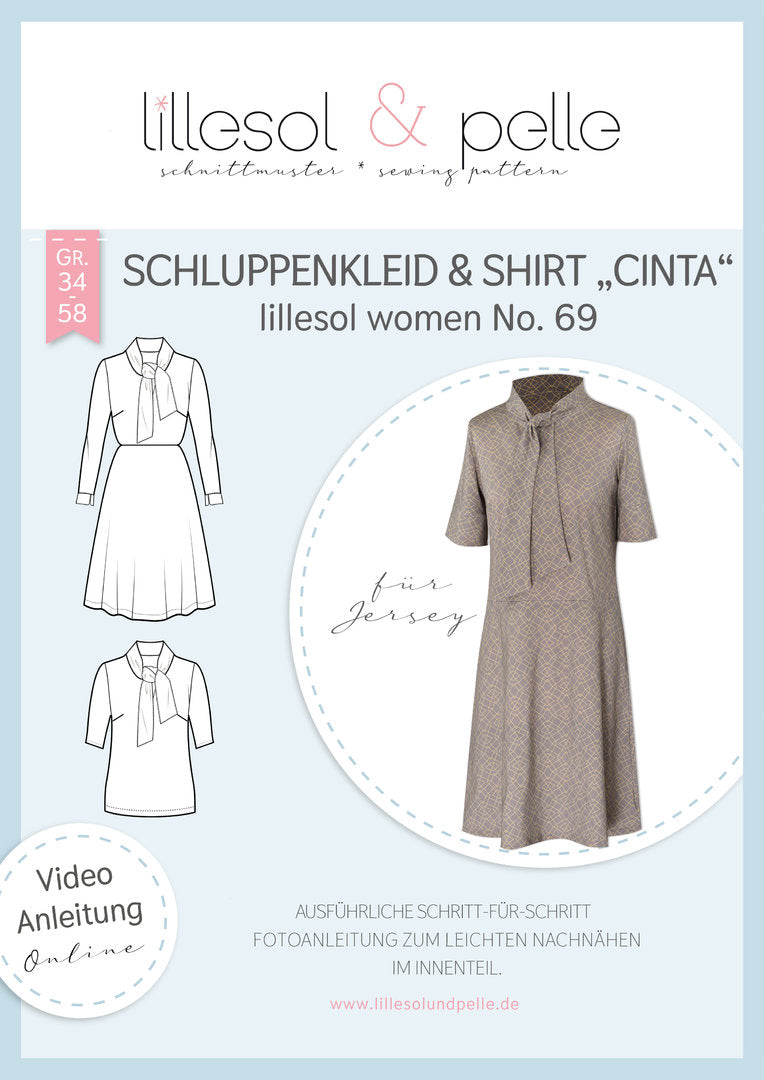 Papierschnittmuster Schluppenkleid Cinta Lillesol und Pelle