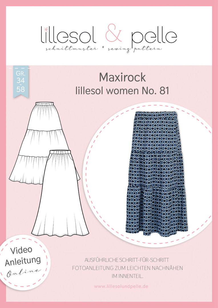 Papierschnittmuster Maxirock Lillesol und Pelle