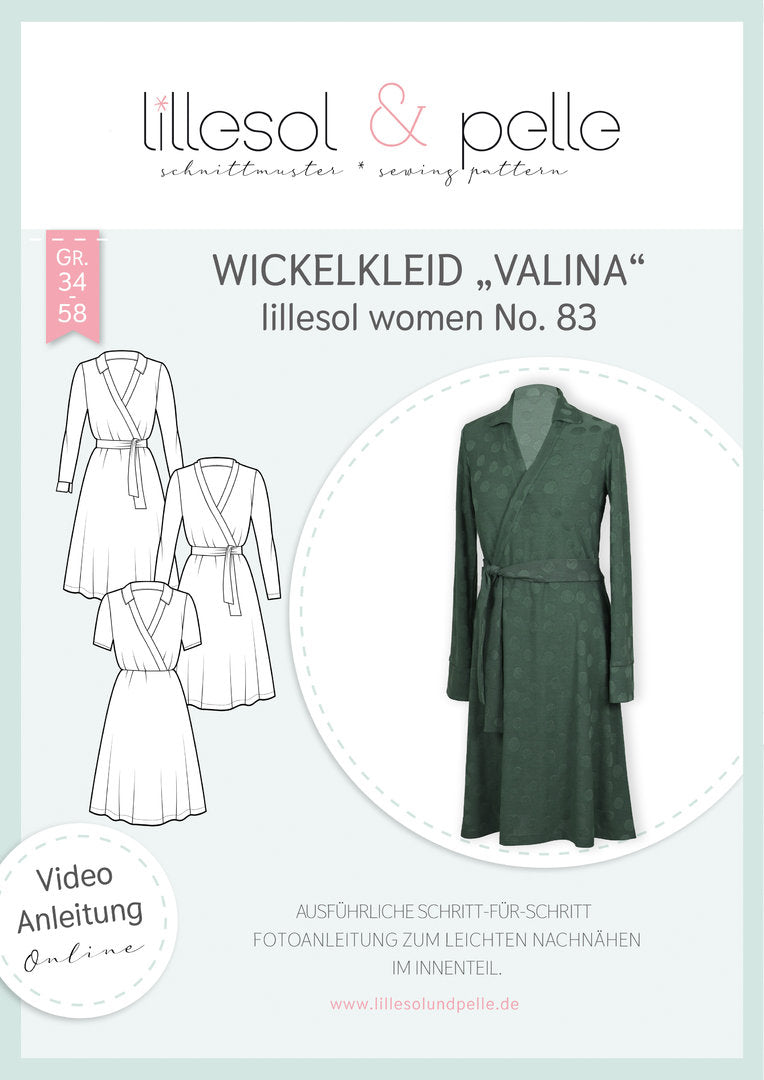 Papierschnittmuster Wickelkleid Valina Lillesol und Pelle