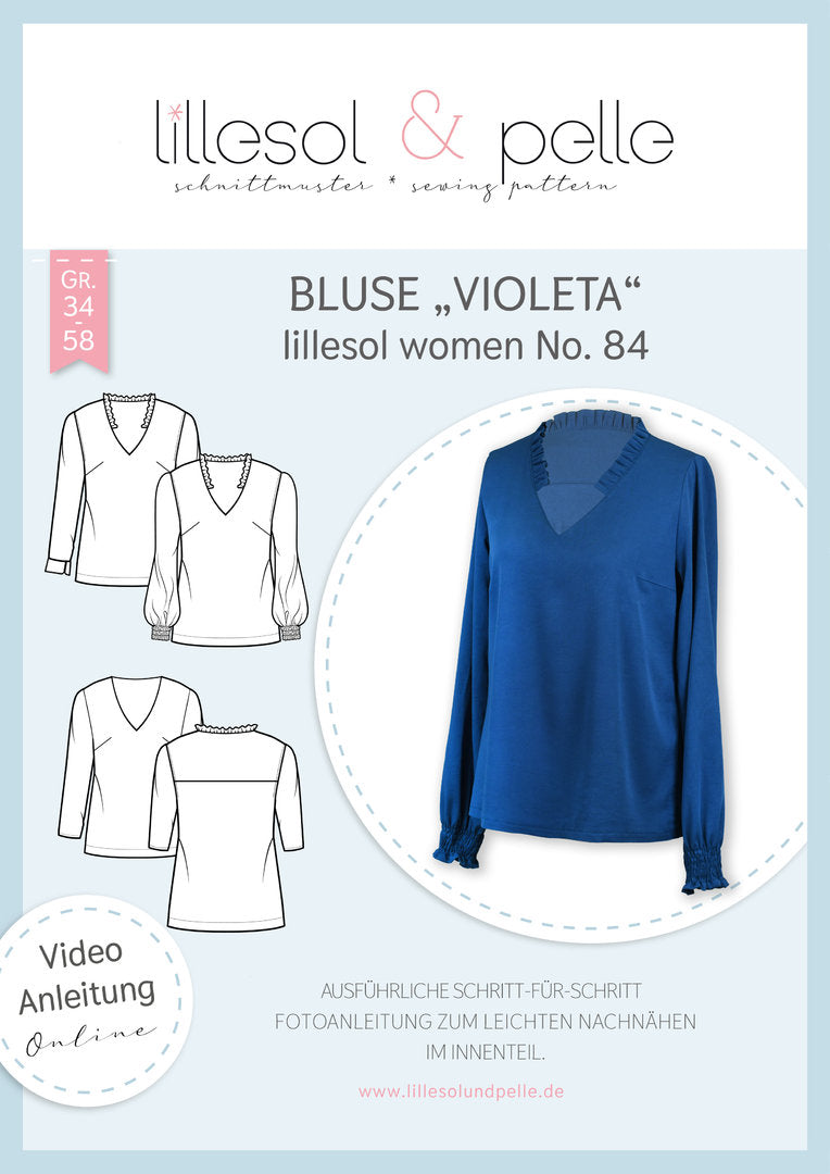 Papierschnittmuster Bluse Violeta Lillesol und Pelle