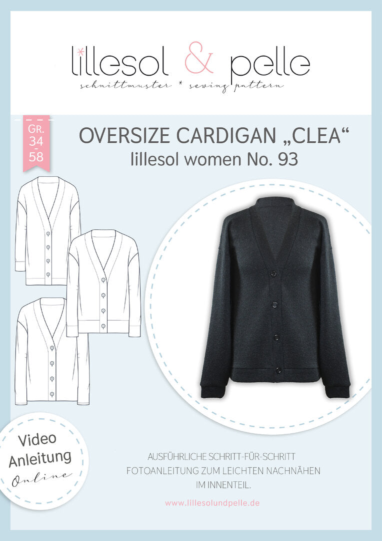 Papierschnittmuster Oversize Cardigan Clea Lillesol & Pelle