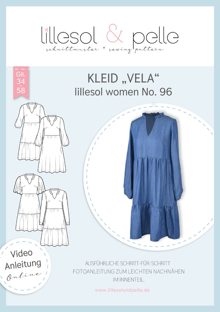 Papierschnittmuster Kleid Vela Lillesol & Pelle