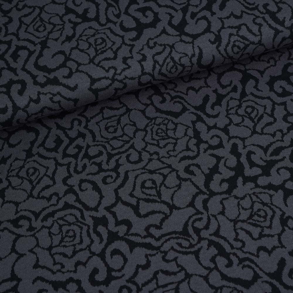 Bio Jacquard - Gothic Roses schwarz - Stoffonkel - Stoffmeisterei