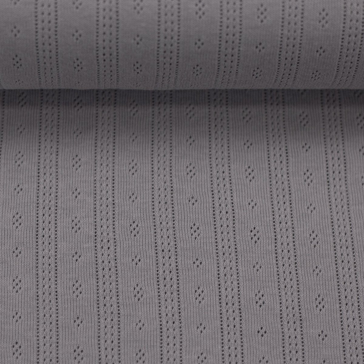 Lochjersey Pointelle Alina Swafing taupe - Stoffmeisterei