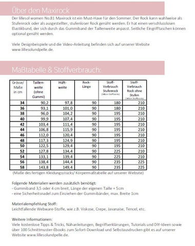 Papierschnittmuster Maxirock Lillesol und Pelle