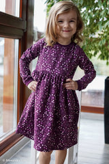 Baumwolljersey Winterbloom aubergine