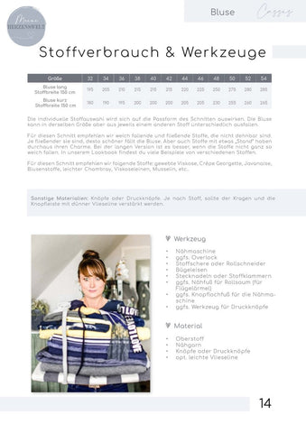 Oversizebluse Cassis Gr. 32 - 54 Damen - Meine Herzenswelt - Papierschnittmuster - Stoffmeisterei