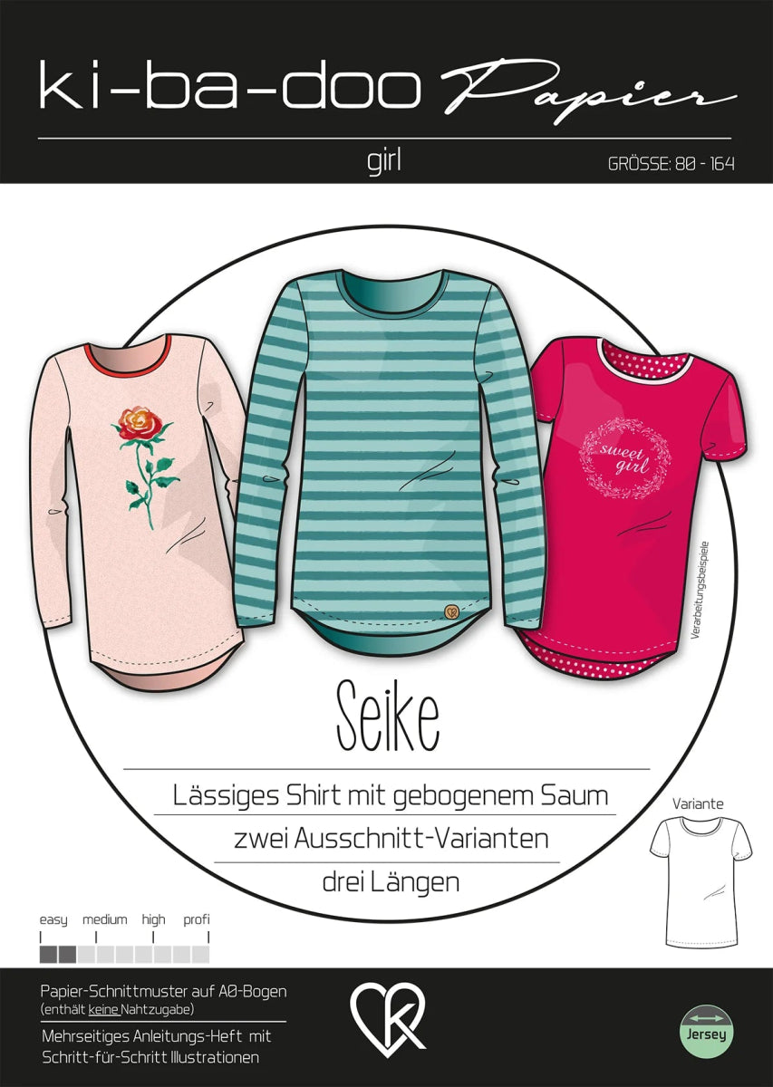 Shirt Seike Kinder 80 - 164 Ki - ba - doo Papierschnittmuster - Stoffmeisterei