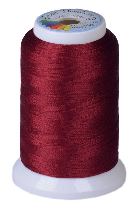 Stickgarn Multitalent® 40 bordeaux rot 1000m von Smart Thread - Stoffmeisterei