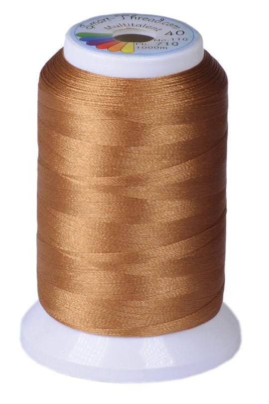 Stickgarn Multitalent® 40 gold braun 1000m von Smart Thread - Stoffmeisterei