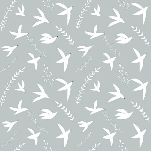 RJR Fabrics - Baumwollwebware - Pond Life - Birds in Flight - Sky Fabric - by Indico Designs