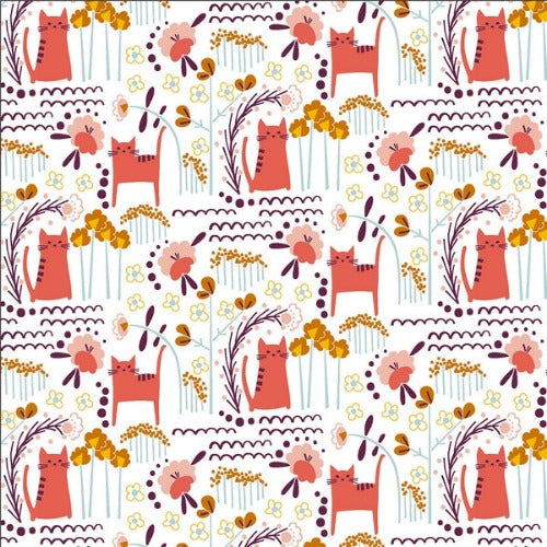 Cotton and Steel - Baumwollwebware - Glory - Elsies Cat - Sunrise Fabric - by Megan Carter