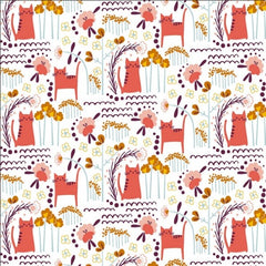 Cotton and Steel - Baumwollwebware - Glory - Elsies Cat - Sunrise Fabric - by Megan Carter