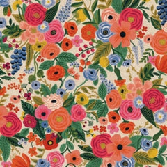 Cotton and Steel - Canvas Wildwood - Garden Party - Pink Canvas Fabric - Rifle Paper co.