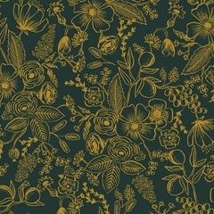 Cotton and Steel - Baumwollwebware - Holiday Classics - Colette - Evergreen Metallic Fabric - Rifle Paper co.